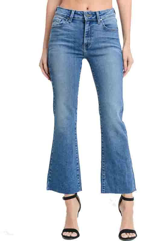 Just Black Medium Blue Denim ScissorCut Crop Flare Jeans