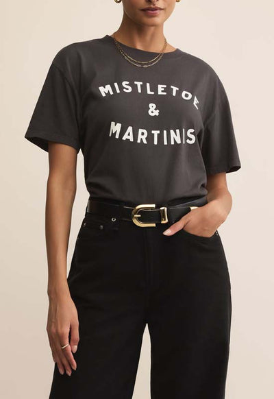 Z Supply - Mistletoe Boyfriend Tee Black Sand