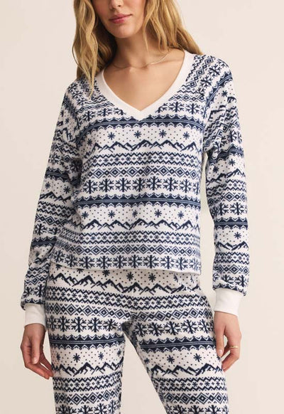 Z Supply - Slopes Fairisle Long Sleeve Top Vanillca Ice