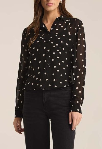 Z Supply - Vivienne Polka Dot Top Black