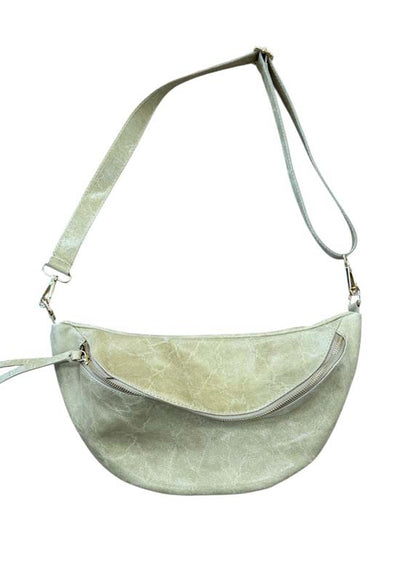 Debbie Katz - Lila Patina Italian Leather Fanny Bag Taupe