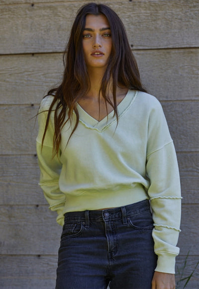 The Hayden Pullover - Pastel Lime