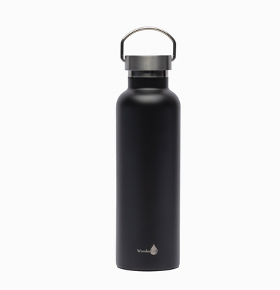 Wanderfull - 24oz Bottle Black with Silver Top