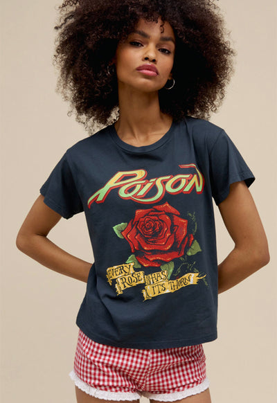 Daydreamer - Poison Every Rose Has a Thorn Graphic Tee Vintage Black