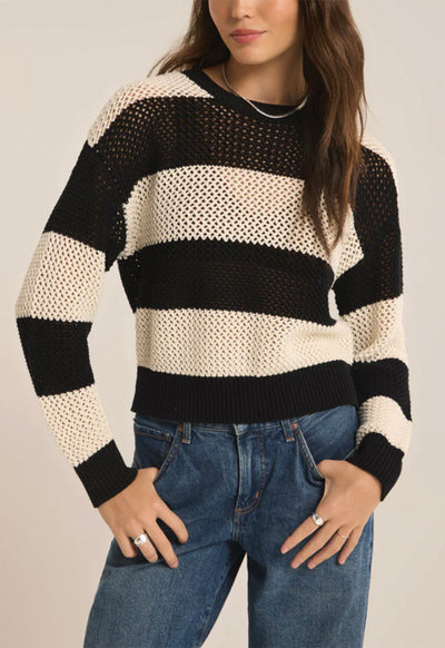 Z Supply - Broadbeach Stripe Sweater Black