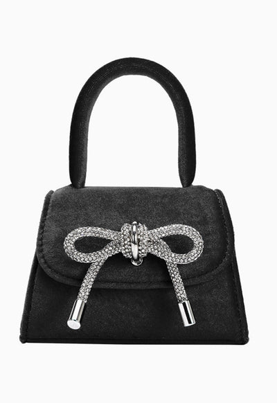 Melie Bianco - Sabrina Velvet Top Handle Bag Black