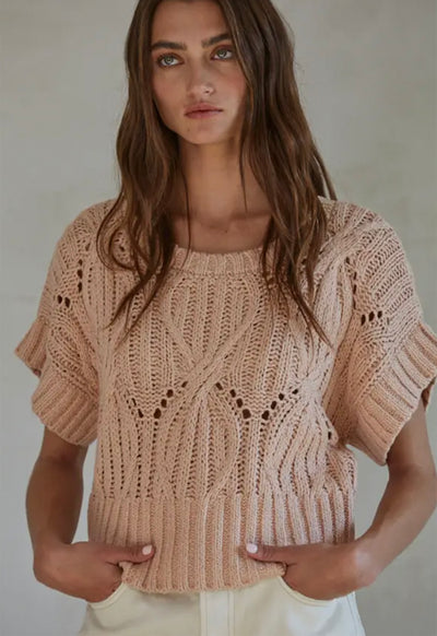 Cali Crochet Top - Dusty Pink