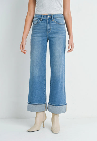 JBD - Cuffed Palazzo Jean Medium Denim