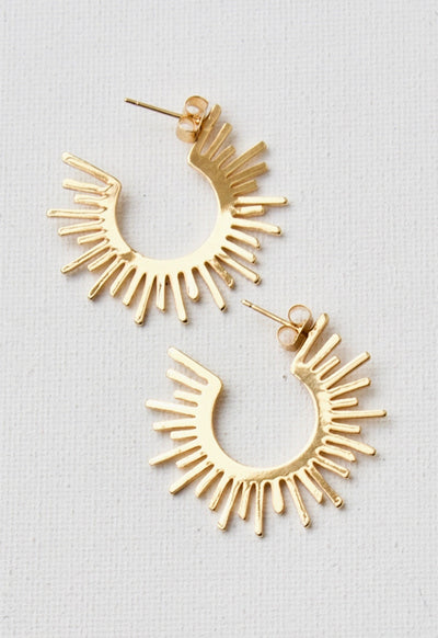 Sun Sillouette Mini Hoops - Gold