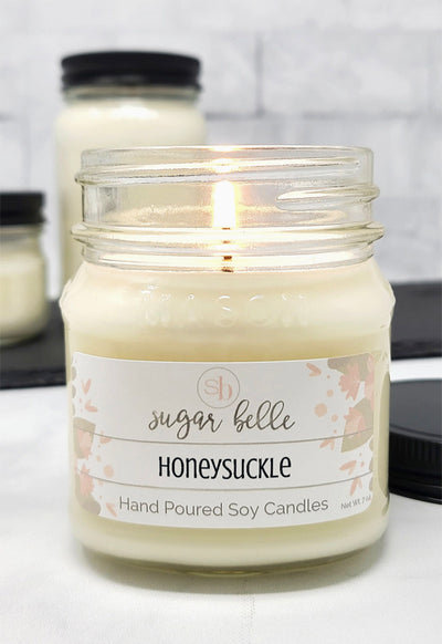 Sugar Belle Candles - Honey Suckle Mason 8oz