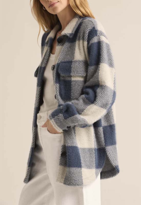 Z Supply - Tucker Buffalo Check Jacket Eclipse Blue