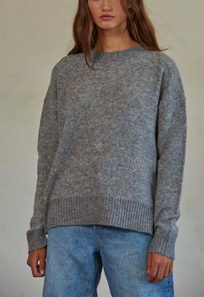 Starry Dream Pullover Sweater - Grey