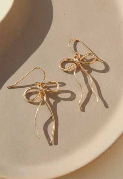 Coquette Bow Earrings -14k Gold Plated