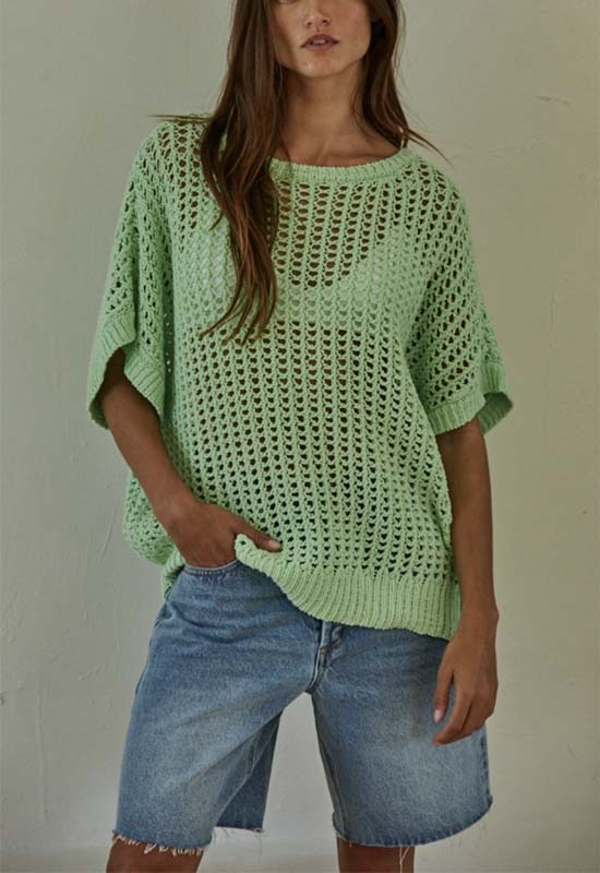 fall fashion fish net sweater See Through Fishnet Sweater Top