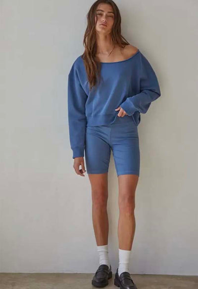 Garment Washed Pullover - Denim