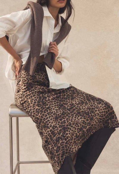 Z Supply - Izabel Leopard Skirt Desert Tan