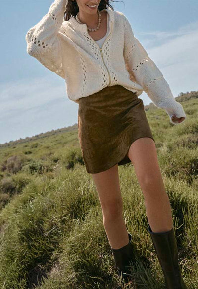 Z Supply - Ciera Suede Mini Skirt Coconut