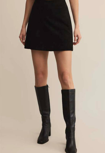Z Supply - Ciera Suede Mini Skirt Black