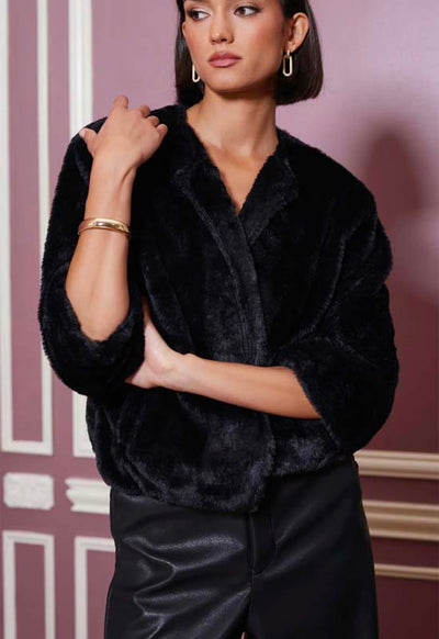 Bishop & Young - Mica Faux Fur Jacket Black