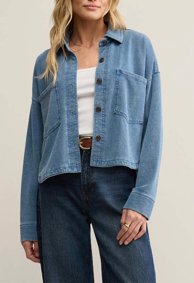 Z Supply - All Day Knit Crop Jacket Vintage Indigo