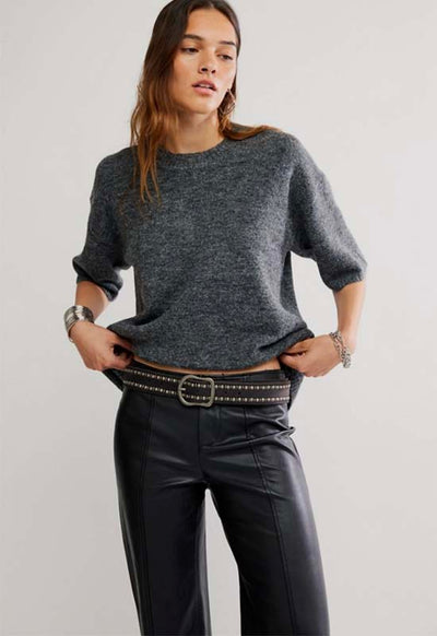 Free People - Margot Sweater Tee Charcoal Heather