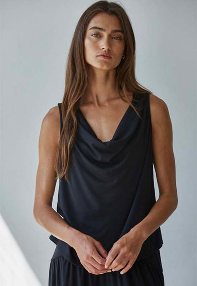 Cowl Neck Top - Black