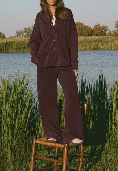 Z Supply - All Day Knit Jacket Chocolate Cherry