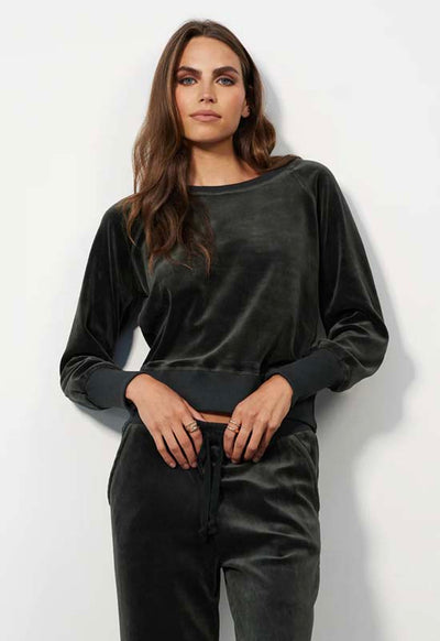 Bobi - Long Sleeve Raglan Top Evergreen
