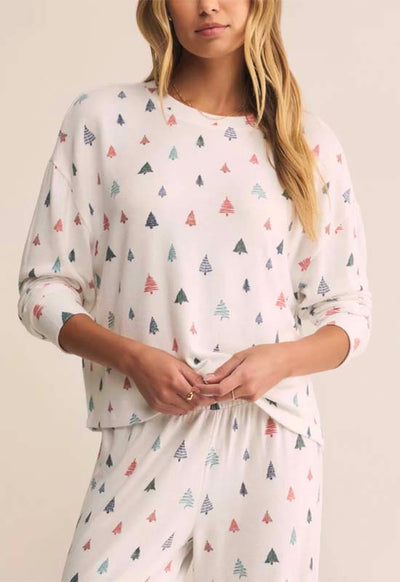 Z Supply - Alpine Tree long Sleeve Top White