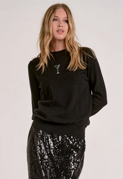 Elan - Crew Long Sleeve Sweater Martini Black