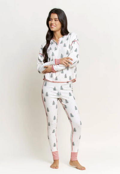 Honeydew - Back in Bed Ivory Trees Pajama Set