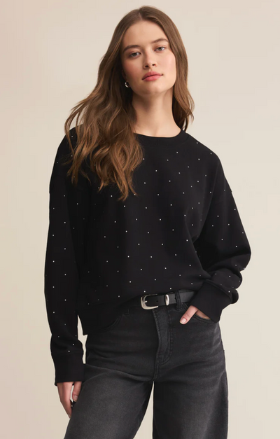 Z Supply - Sparkle Crewneck Sweatshirt Black