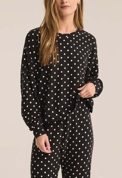 Z Supply - Dot Life Long Sleeve Top Black