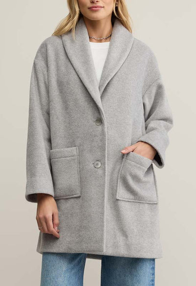 Z Supply - Lennon Heathered Coat Classic Heather Grey