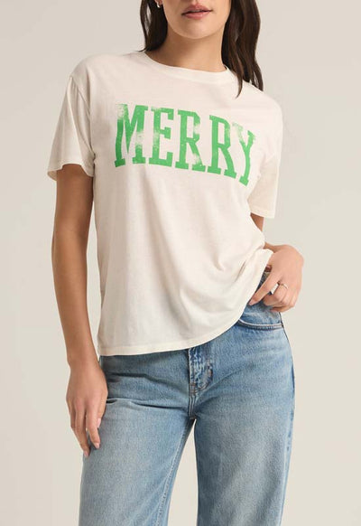 Z Supply - Merry Boyfriend Tee Sea Salt