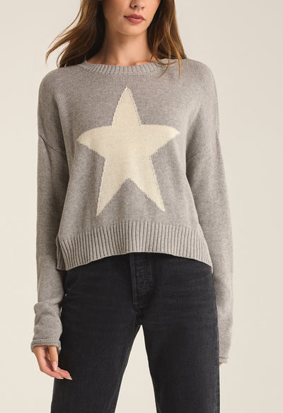 Z Supply - Sienna Star Sweater Classic Heather Grey