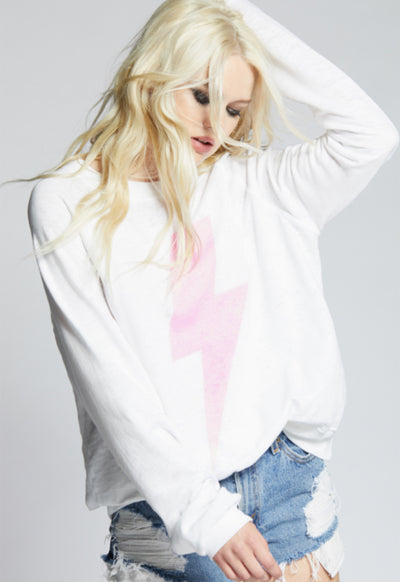 Recycled Karma - ACDC Pink Bolt Long Sleeve Sweatshirt