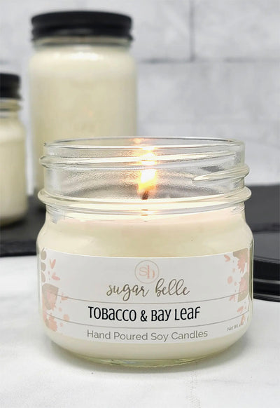 Sugar Belle - Tobacco & Bay Leaf Soy Candle 4oz