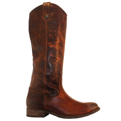Frye Boot Melissa Button - Dark Brown Leather Tall Riding Boot
