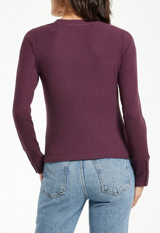 トップス Pum Z Supply - Alex Brushed Rib Top Deep Plum